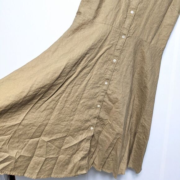 AMERICAN LIVING 100% Linen Button Midi Dress 14 - Picture 3 of 7